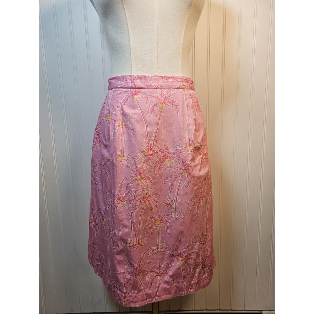 Lilly Pulitzer Vintage Pink Palm Tree Skirt Women's Size 6 Tropical Beach Resort